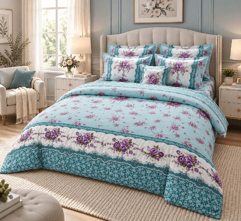 Lenjerie de pat finet Bleu Provence